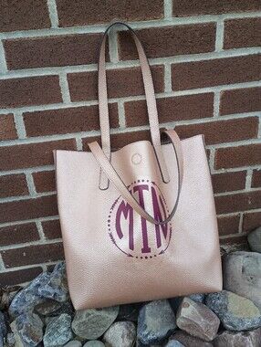 Monogrammed Tote Bag Made By Me  in Rose Gold